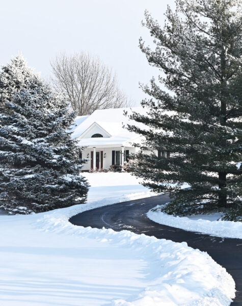 Curved Driveway in Winter