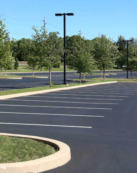 summertime empty parking lot